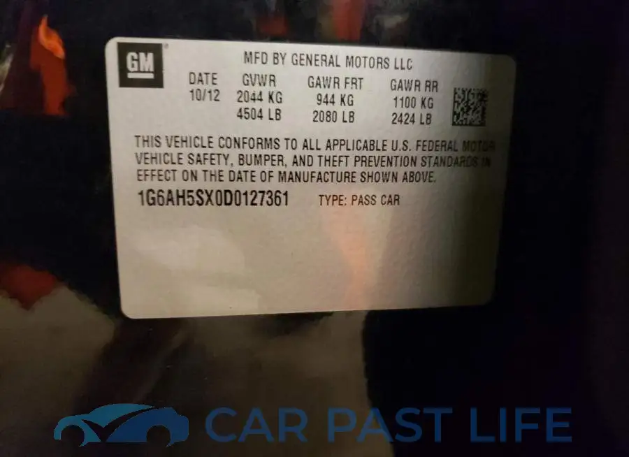 1G6AH5SX0D0127361# 12