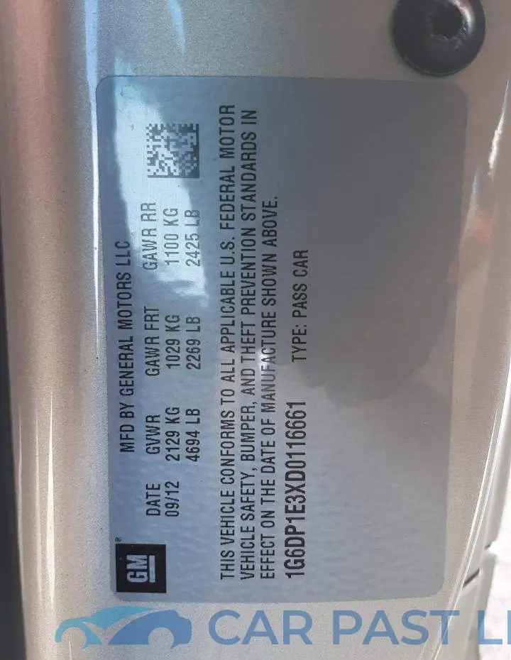 1G6DP1E3XD0116661# 10