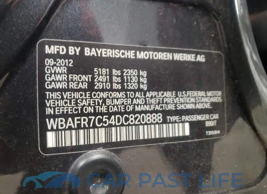 WBAFR7C54DC820888# 12