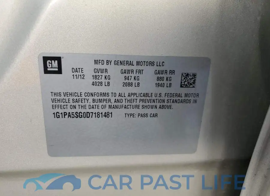 1G1PA5SG0D7181481# 12
