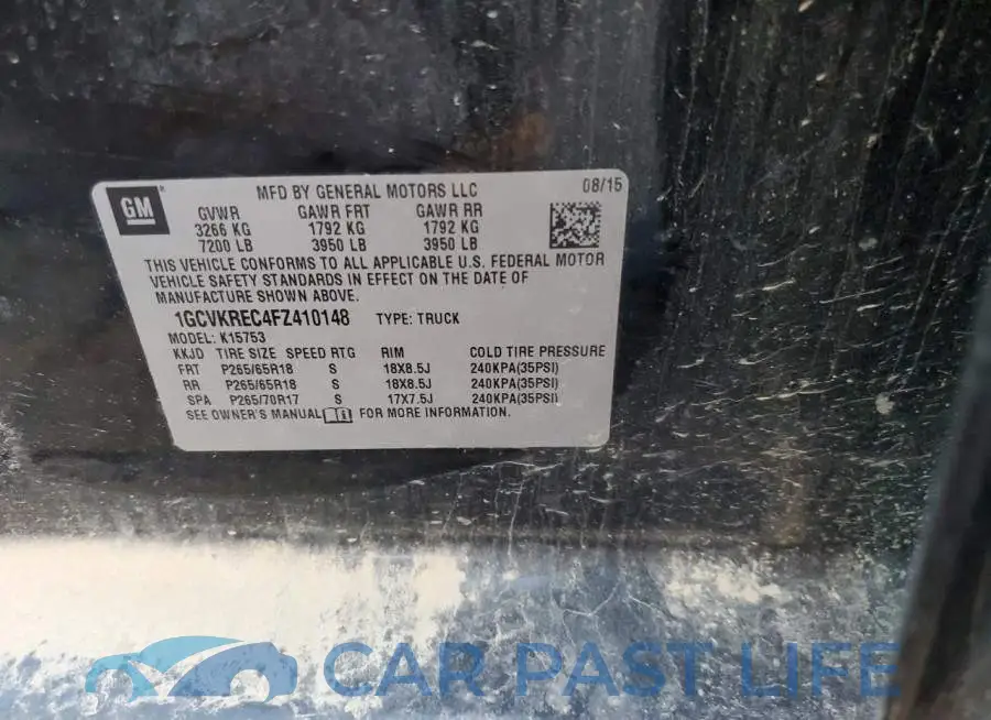 1GCVKREC4FZ410148# 12