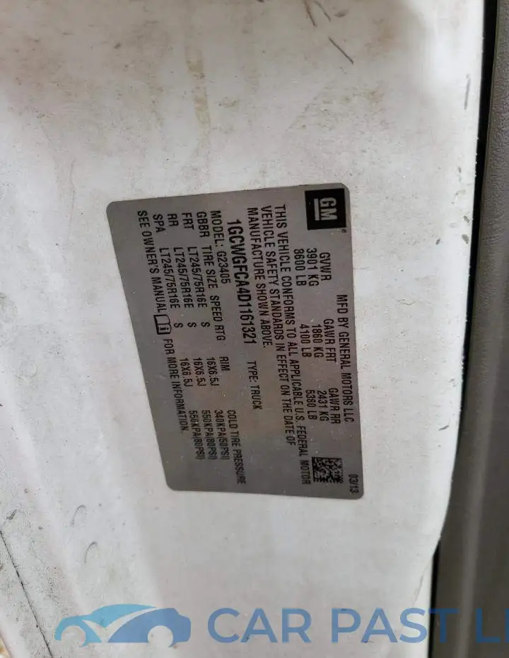 1GCWGFCA4D1161321# 10