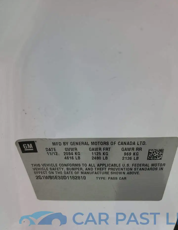 2G1WB5E30D1182810# 10
