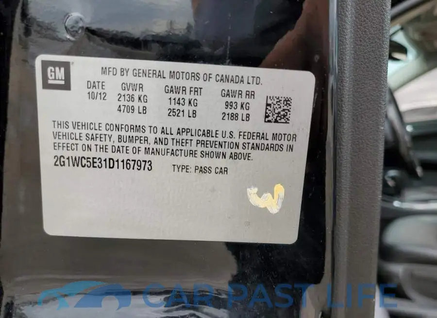2G1WC5E31D1167973# 12