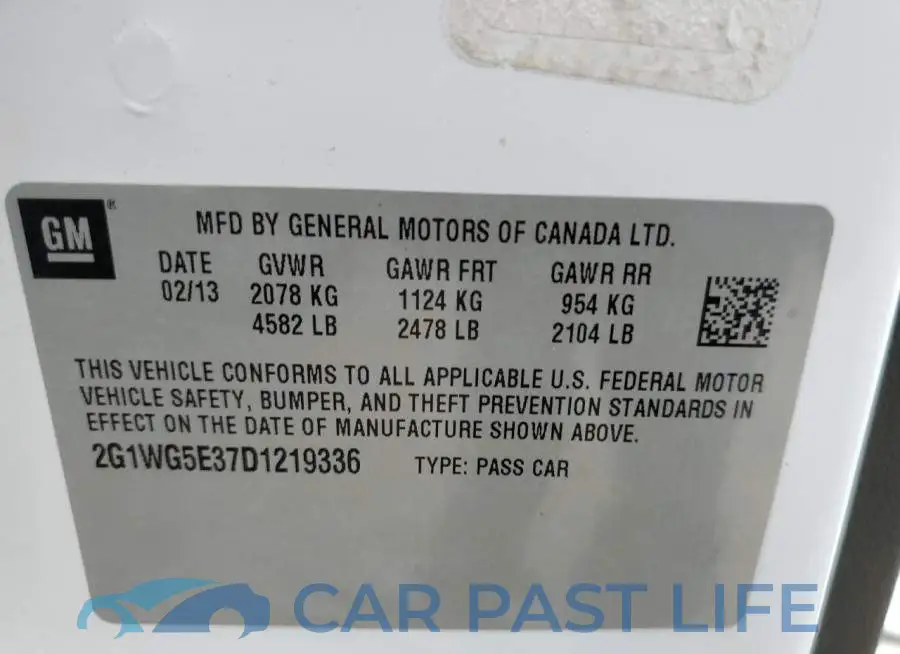 2G1WG5E37D1219336# 10
