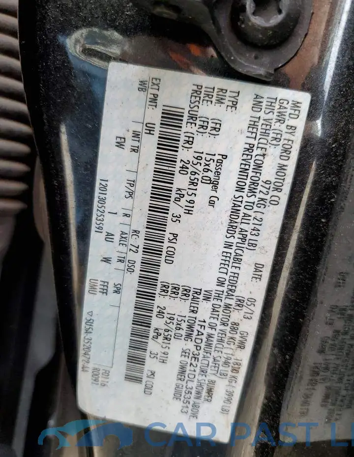 1FADP3E21DL353513# 12