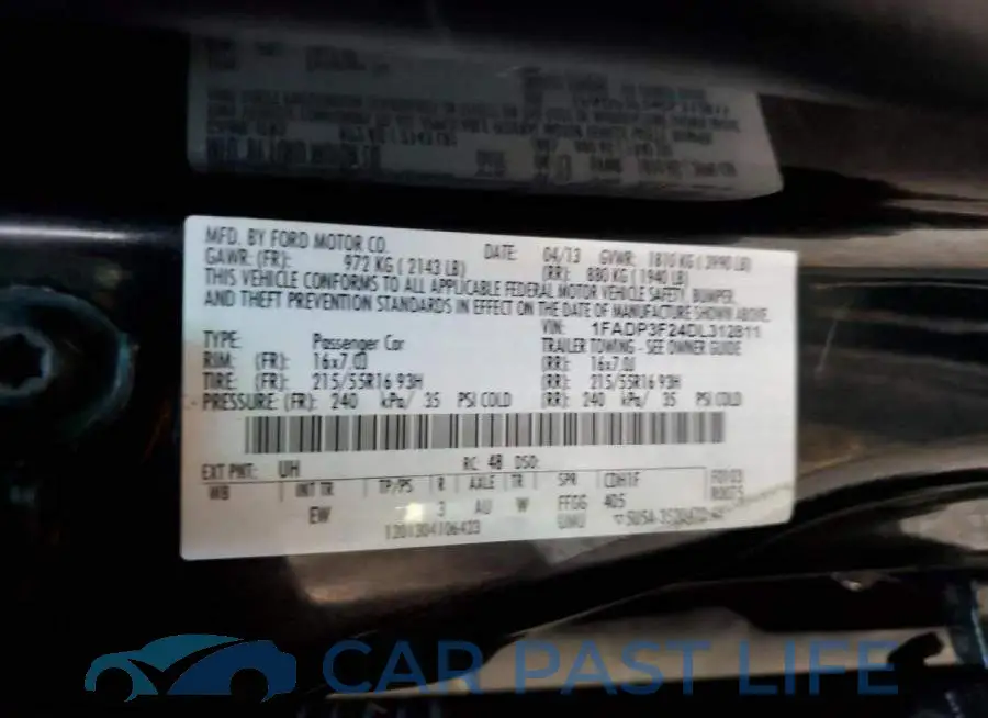 1FADP3F24DL312811# 12