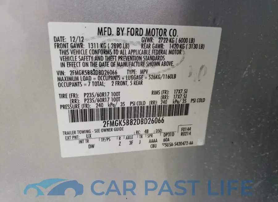 2FMGK5B82DBD26066# 10