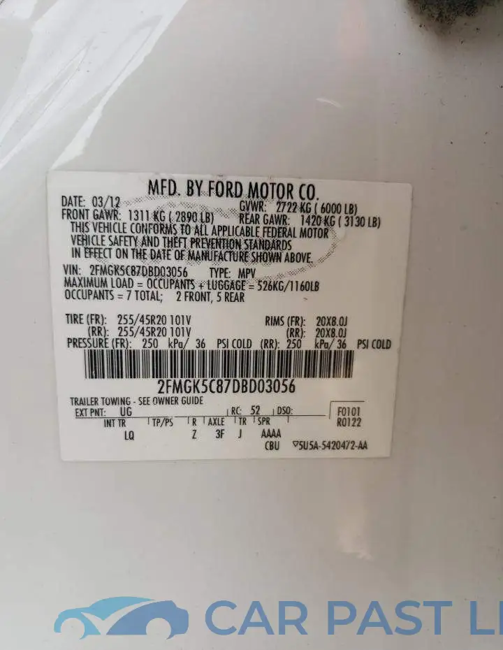 2FMGK5C87DBD03056# 10