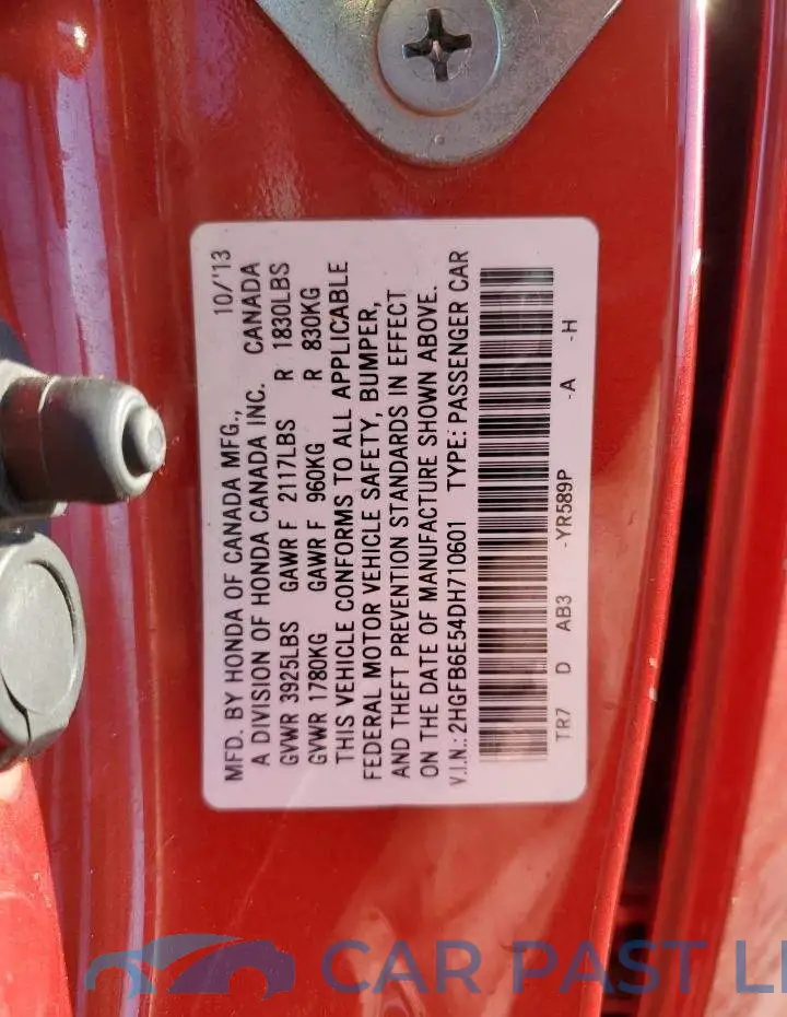 2HGFB6E54DH710601# 13