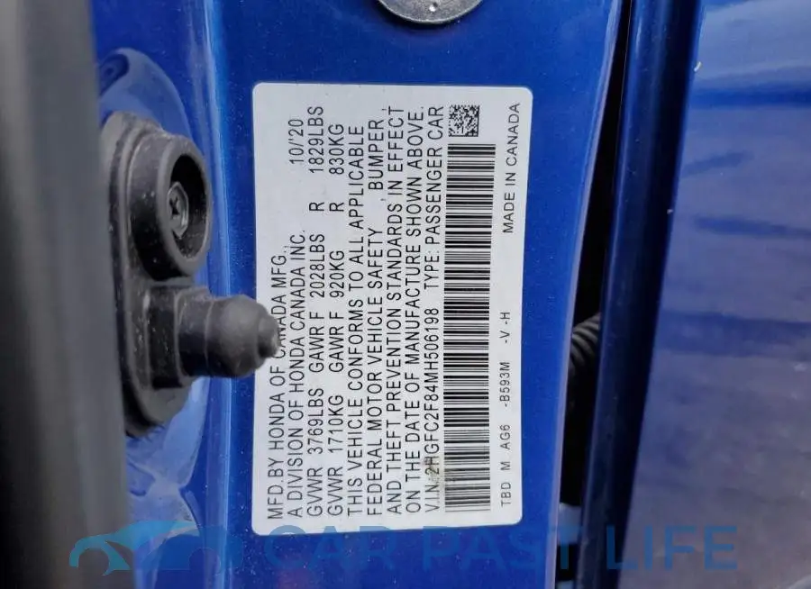 2HGFC2F84MH506198# 13