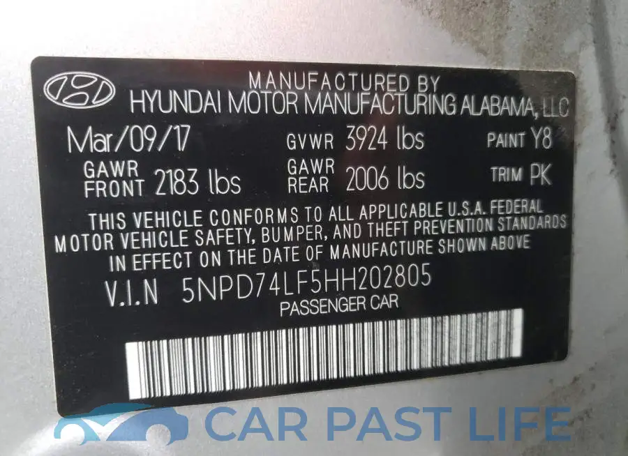 5NPD74LF5HH202805# 10