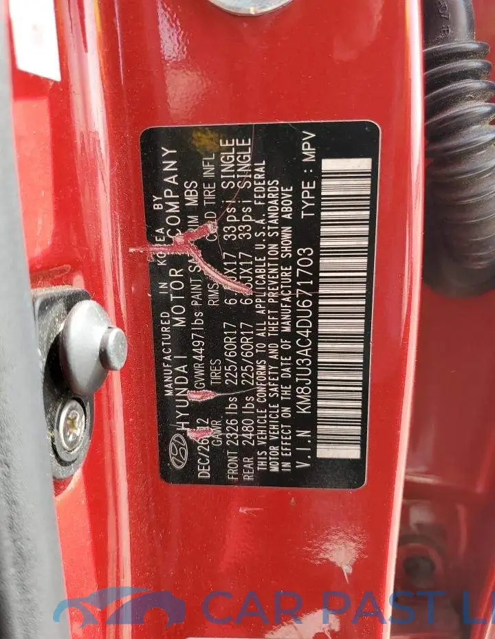 KM8JU3AC4DU671703# 10