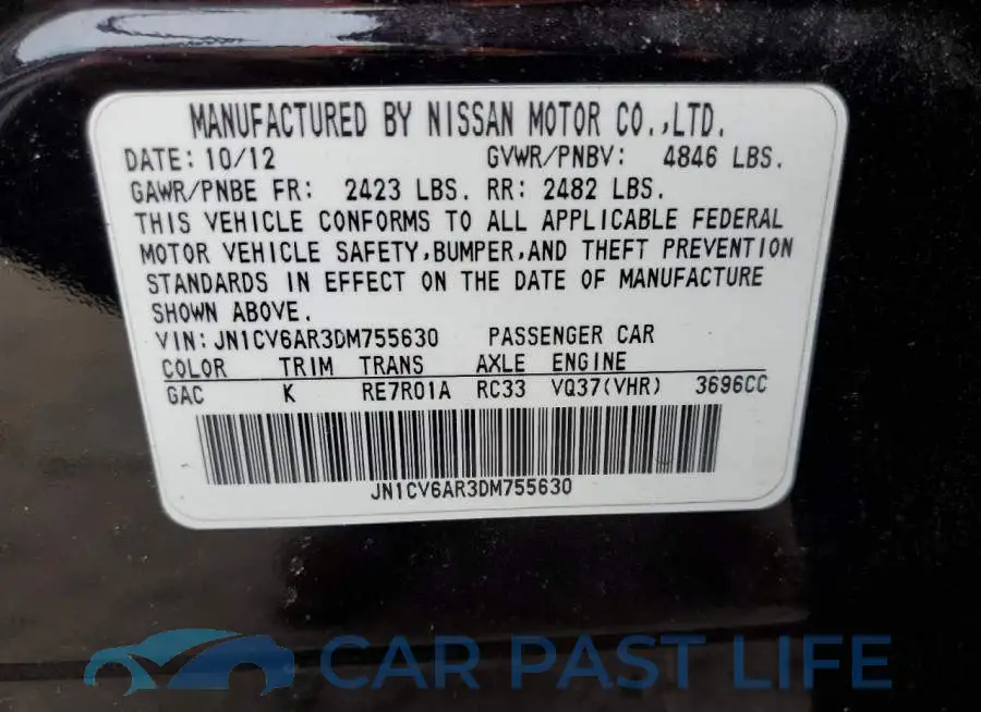 JN1CV6AR3DM755630# 12