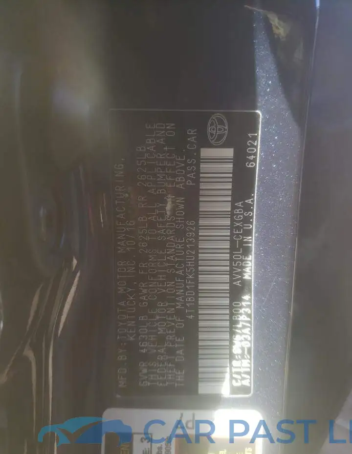 4T1BD1FK5HU213926# 10