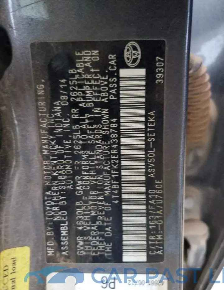 4T4BF1FK2ER438784# 10