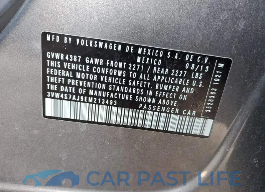 3VW4S7AJ9EM213493# 13
