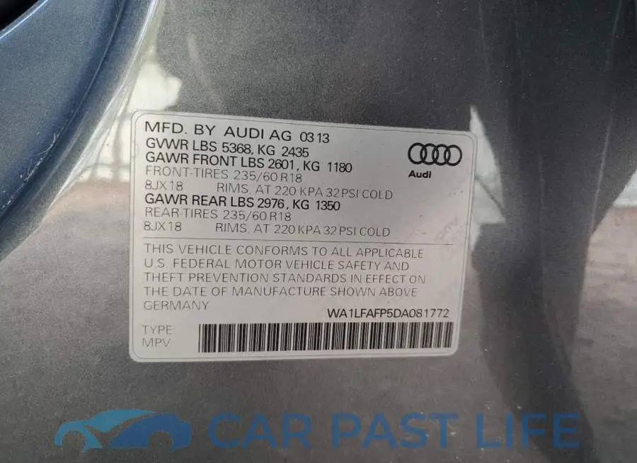 WA1LFAFP5DA081772# 13
