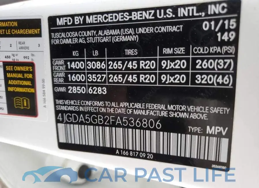 4JGDA5GB2FA536806# 13