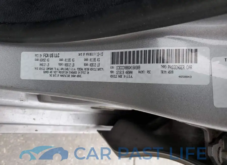 1C3CCCAB8GN160389# 12