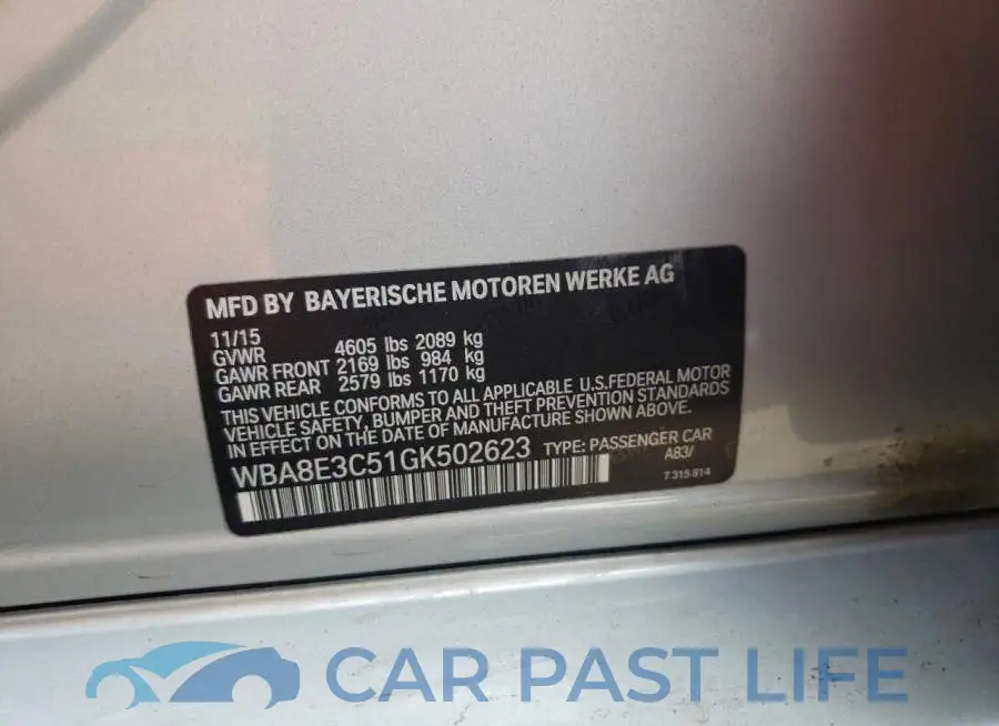 WBA8E3C51GK502623# 10