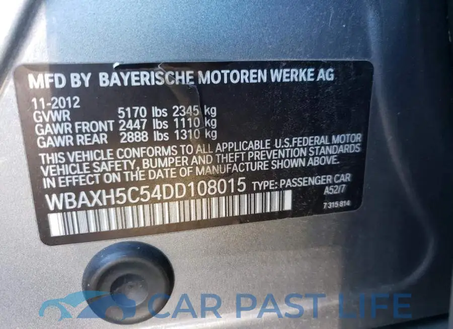 WBAXH5C54DD108015# 13