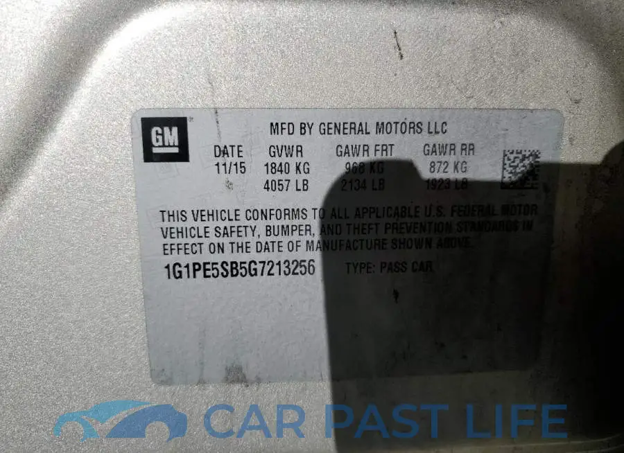 1G1PE5SB5G7213256# 12