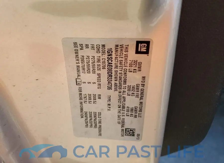1GNSCAE08DR334736# 14