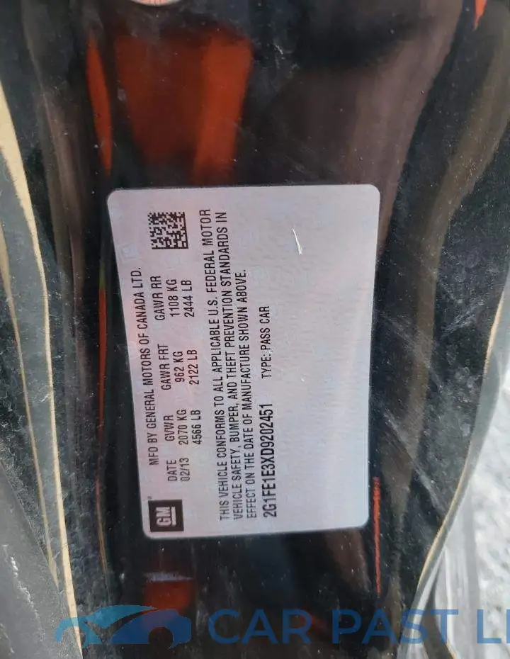 2G1FE1E3XD9202451# 12