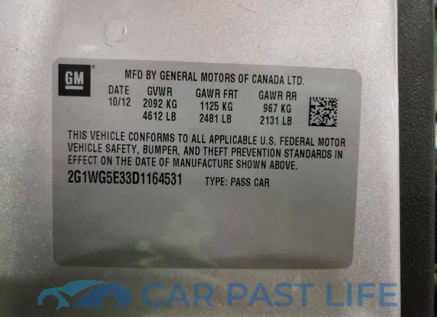 2G1WG5E33D1164531# 10