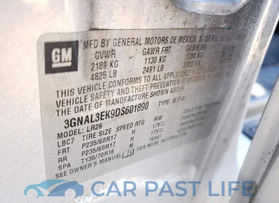 3GNAL3EK9DS601890# 13