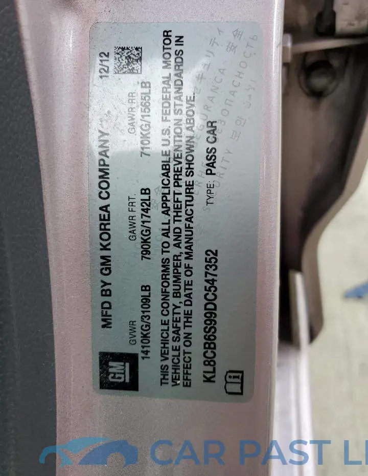KL8CB6S99DC547352# 12