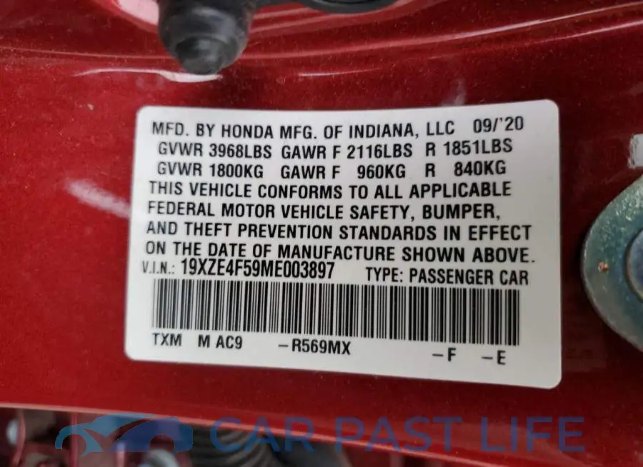 19XZE4F59ME003897# 13