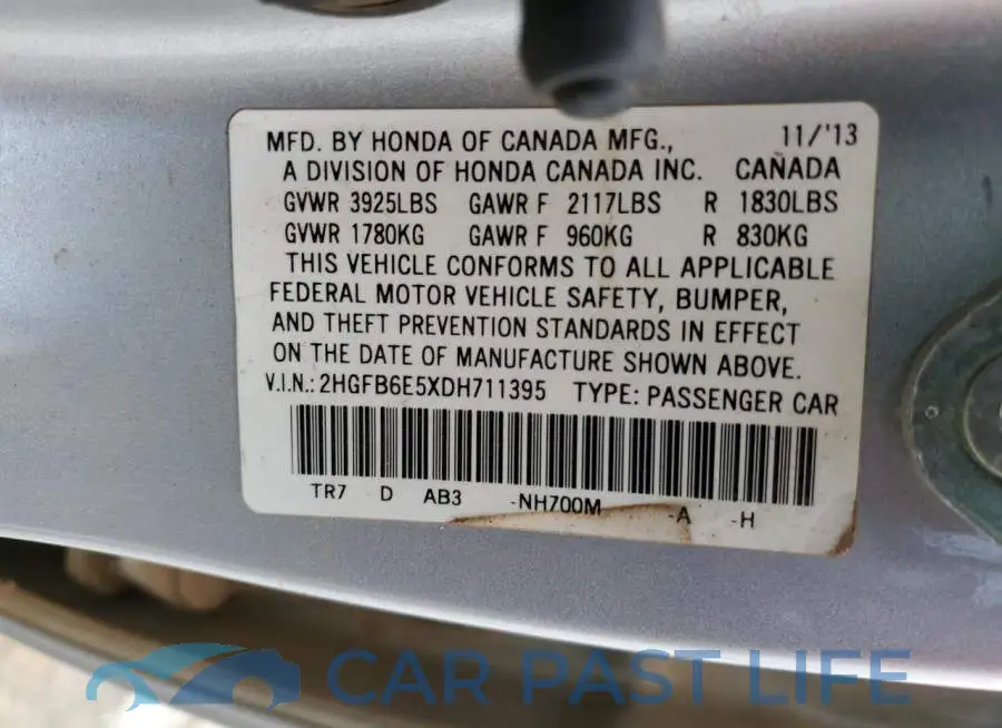 2HGFB6E5XDH711395# 13