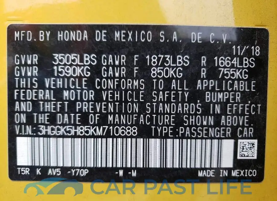 3HGGK5H85KM710688# 10