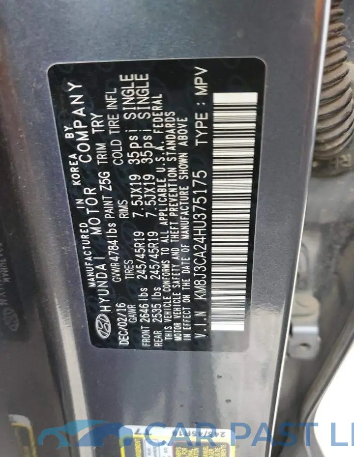 KM8J3CA24HU375175# 13