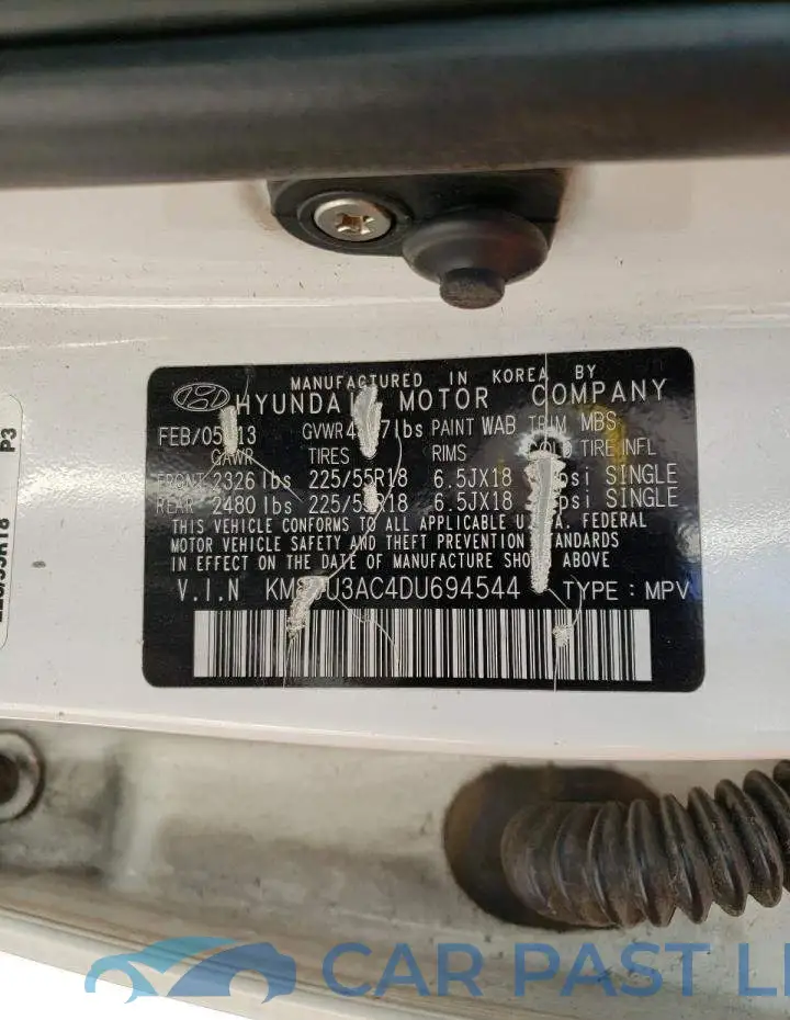 KM8JU3AC4DU694544# 10