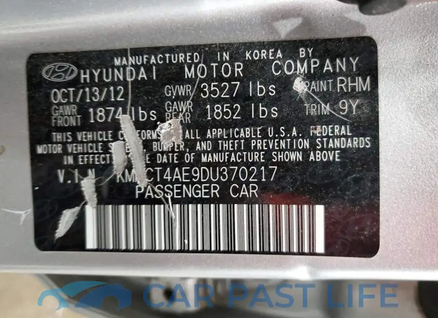 KMHCT4AE9DU370217# 12