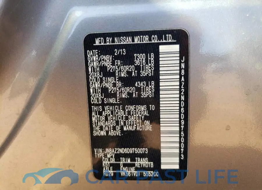 JN8AZ2ND6D9750073# 10