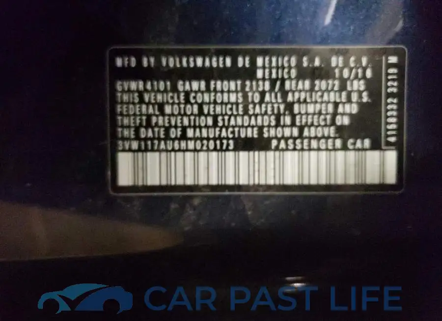3VW117AU6HM020173# 13