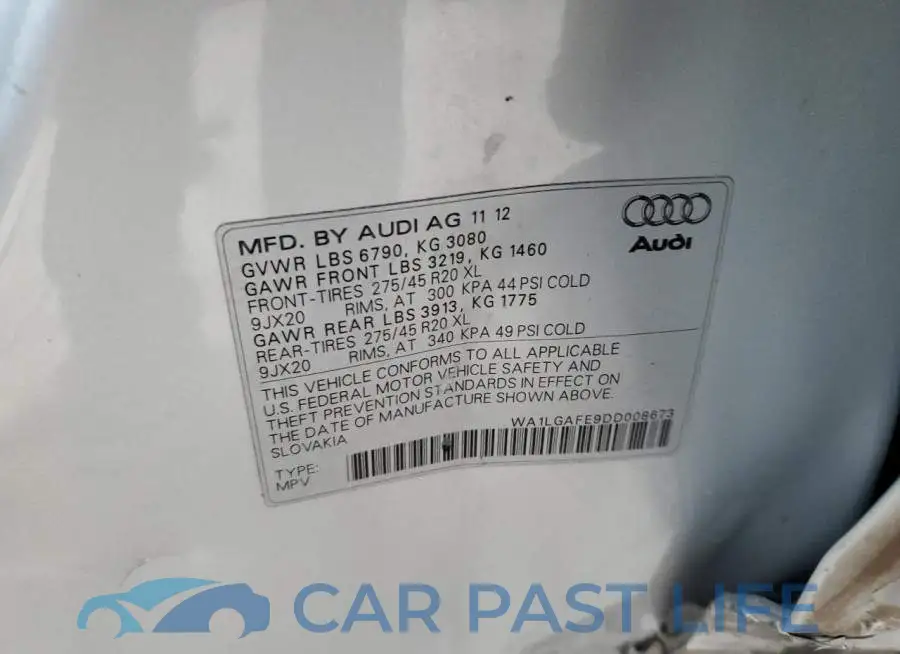 WA1LGAFE9DD008673# 13