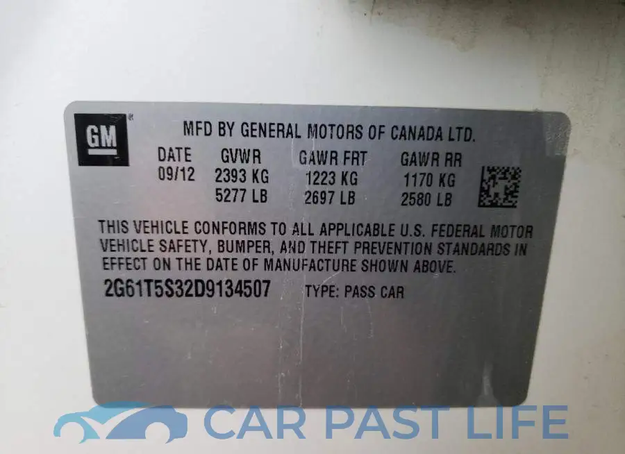 2G61T5S32D9134507# 10