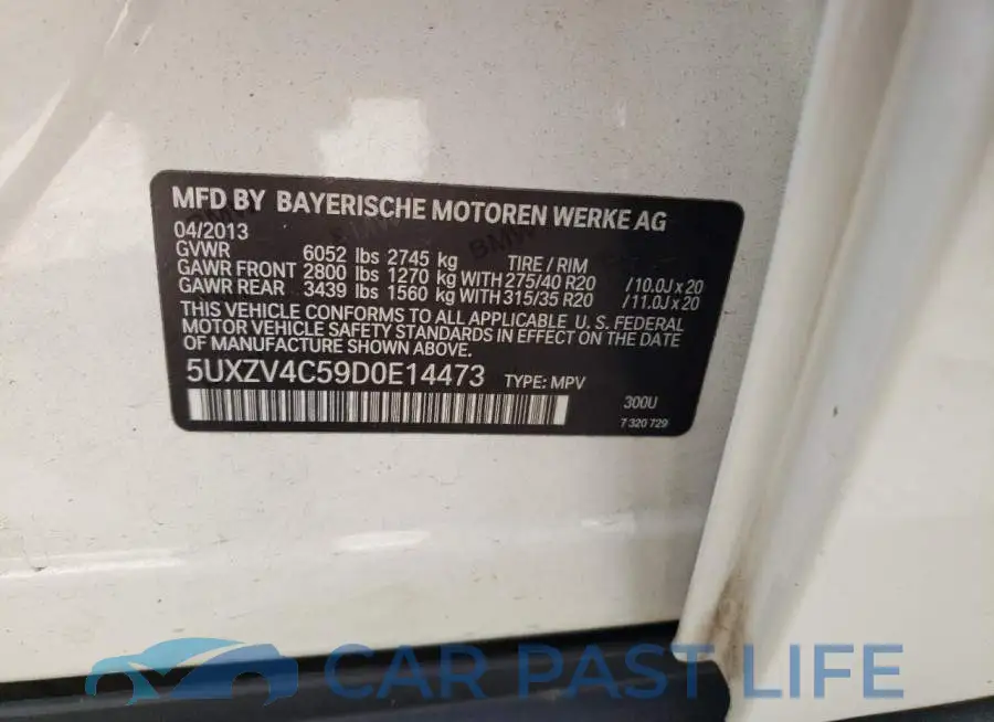 5UXZV4C59D0E14473# 10