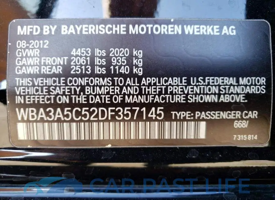 WBA3A5C52DF357145# 13