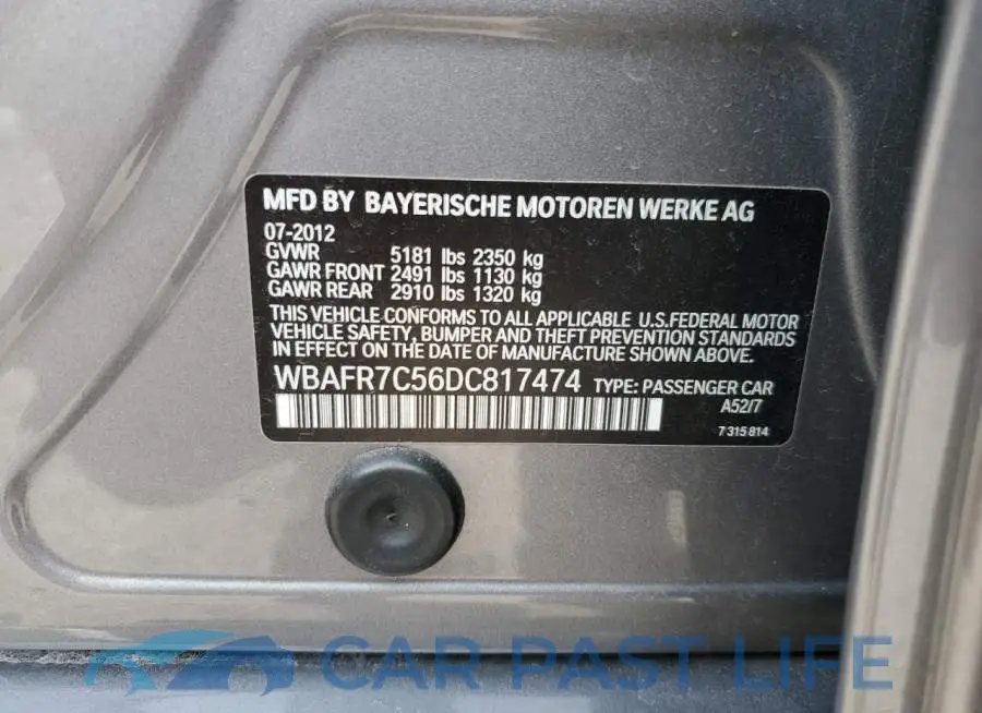 WBAFR7C56DC817474# 12