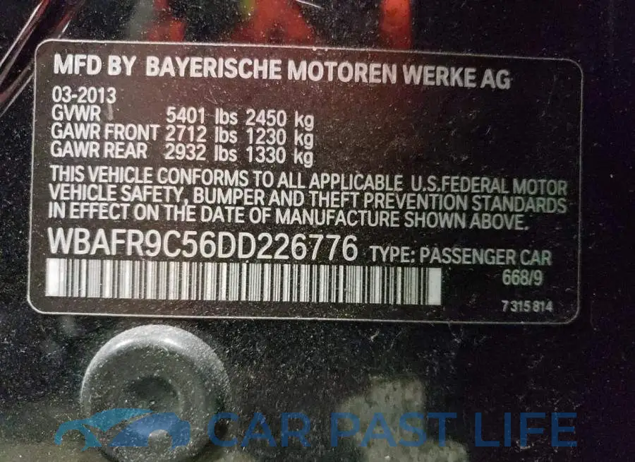 WBAFR9C56DD226776# 12