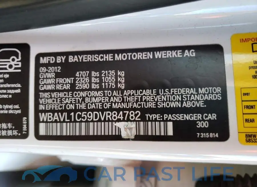 WBAVL1C59DVR84782# 12