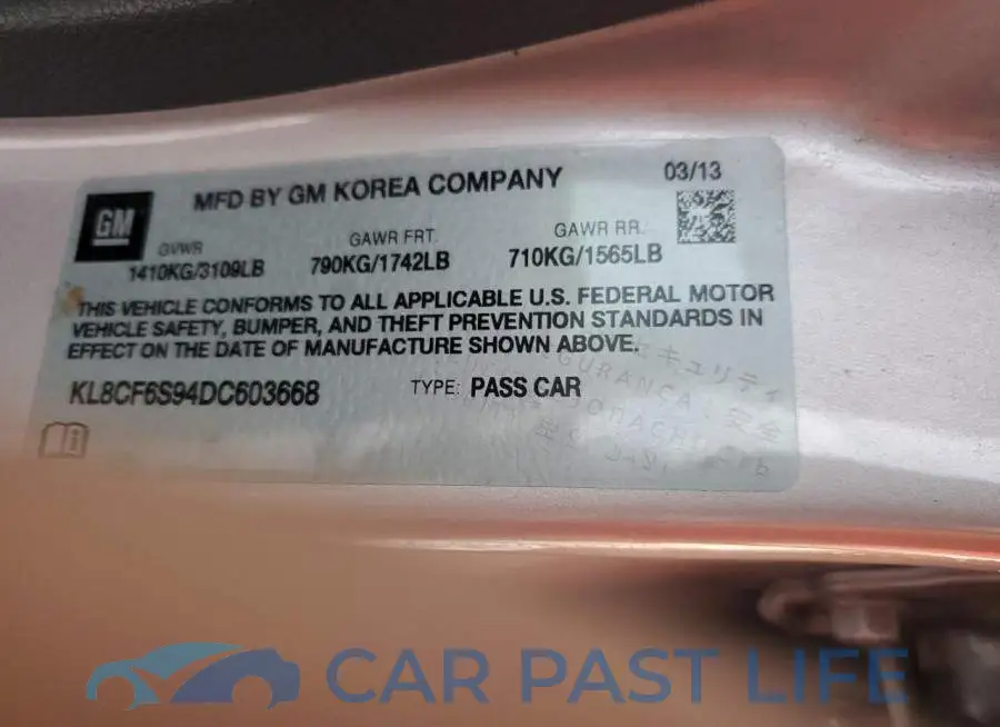 KL8CF6S94DC603668# 12
