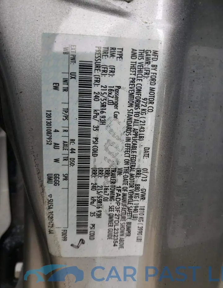 1FADP3F27DL232354# 12