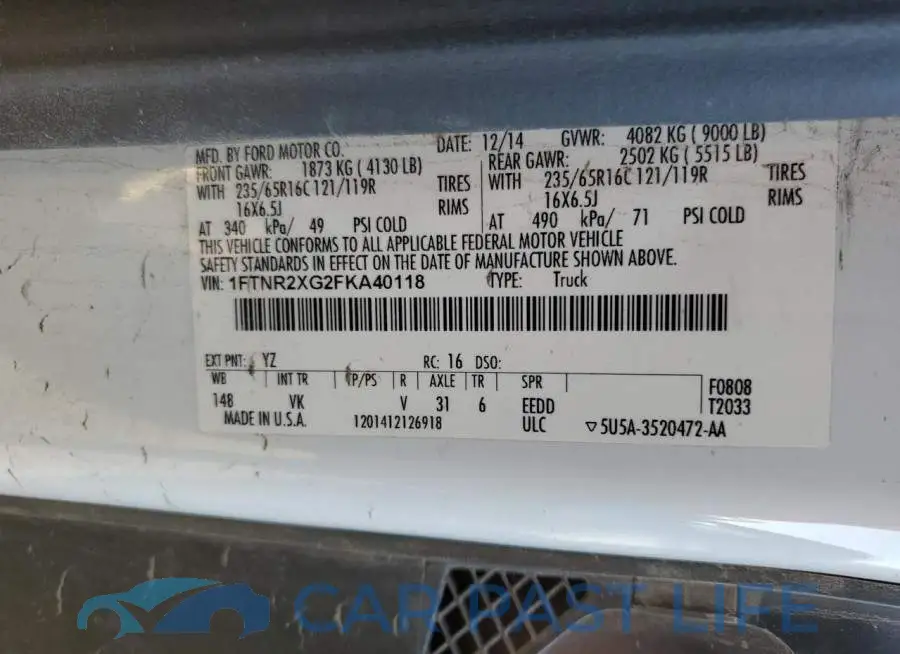 1FTNR2XG2FKA40118# 13